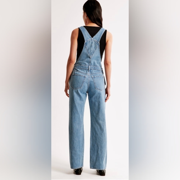 Abercrombie & Fitch Jean Overalls Drapey Ridgid EUC - Picture 2 of 5